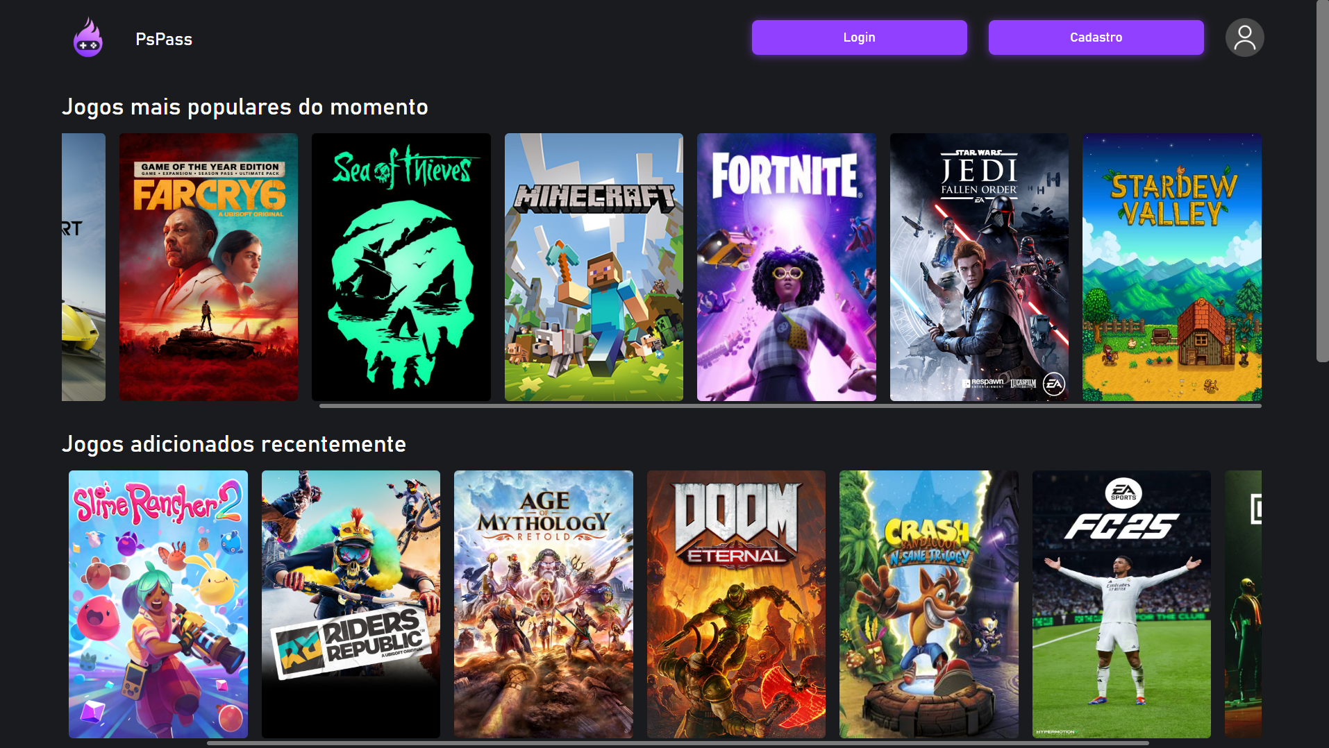 Catálogo de Jogos